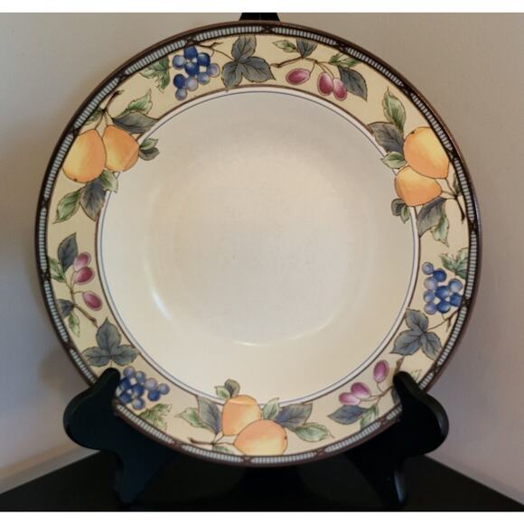 (Qty 6) Mikasa Intaglio GARDEN HARVEST Rimmed Bowls CAC29 Stoneware 9 3/8" D - Picture 1 of 15